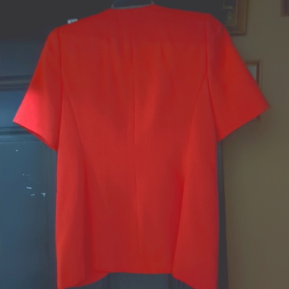 Vtg Atrium Collection Deep Reddish Pink Jacket Blazer Size 10 Shoulder Pads - Picture 7 of 9